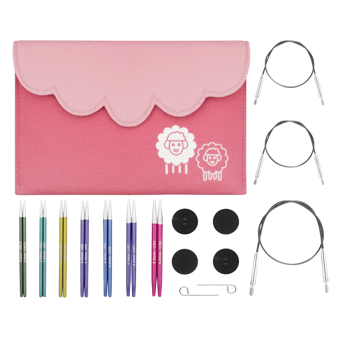 KnitPro Zing Interchangeable Knitting Needle Tips Midi Set 10cm (4")