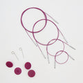 KnitPro 360˚ Swivel Cables Thin and Flex Purple Nylon Coated Stainless Steel